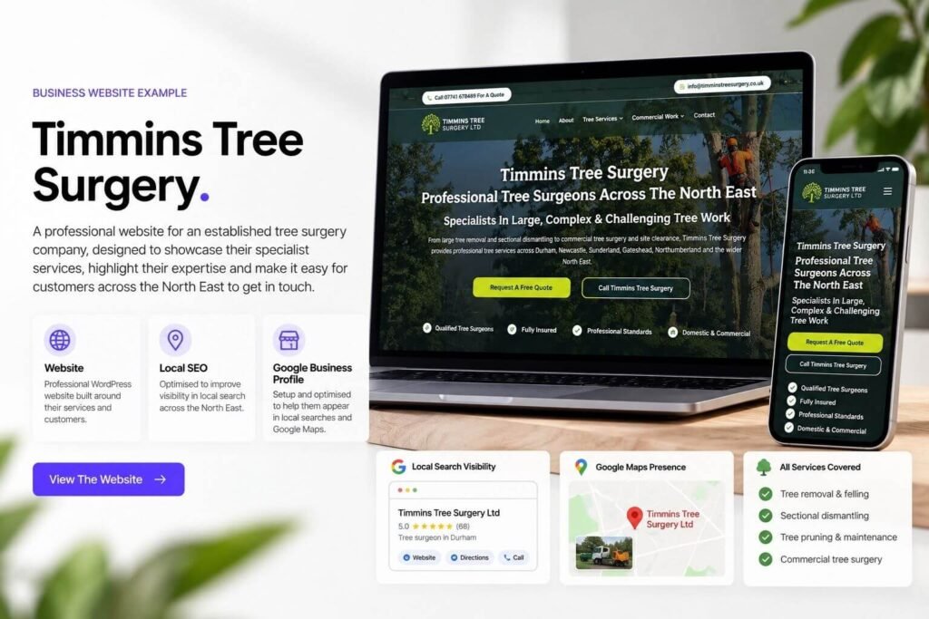 Business Website Design for Timmins Tree Surgery