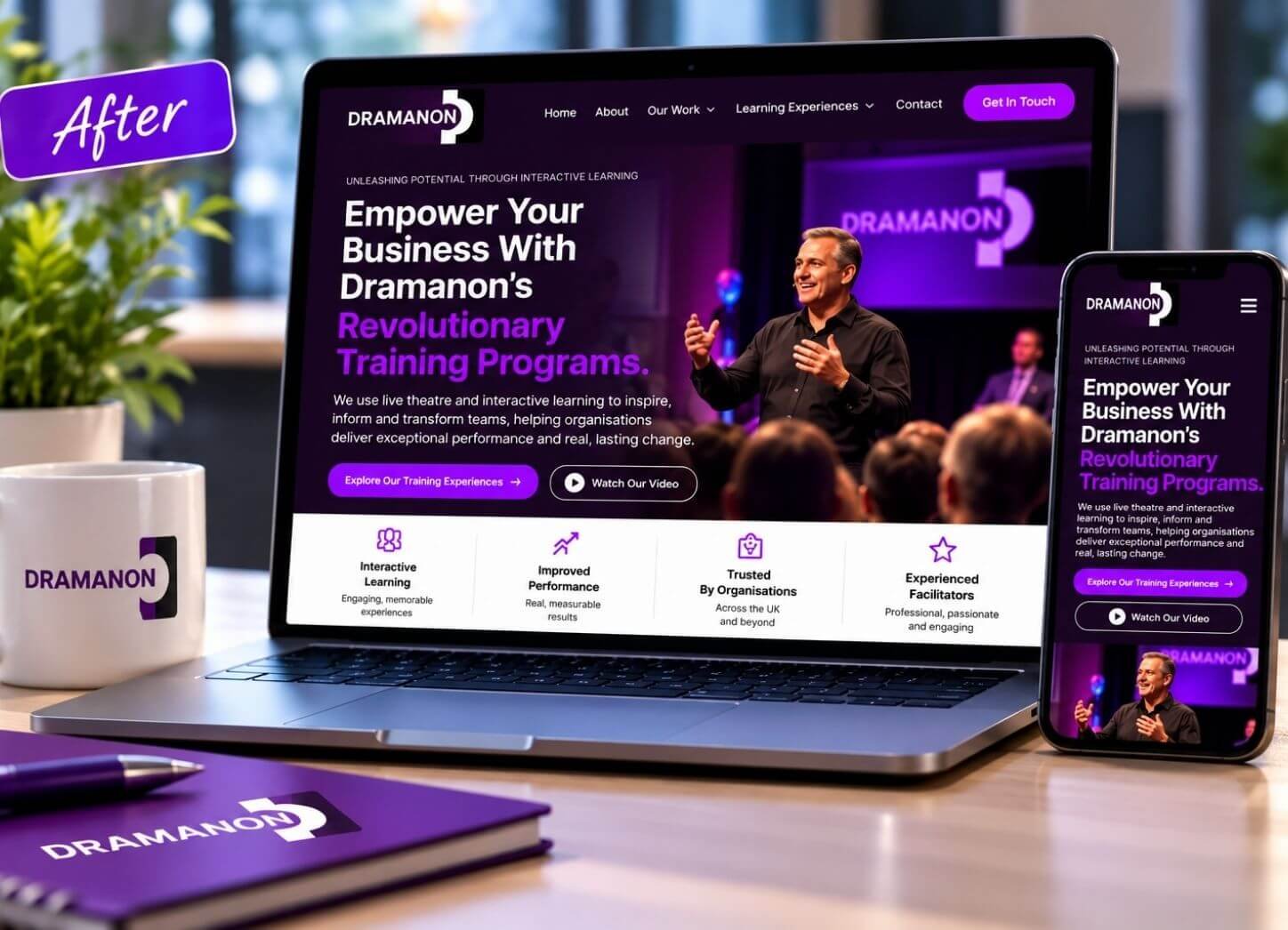 Example of a modern small business website after redesign