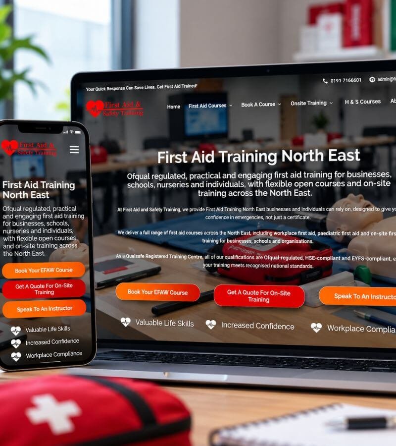 First Aid Training Website Mockup