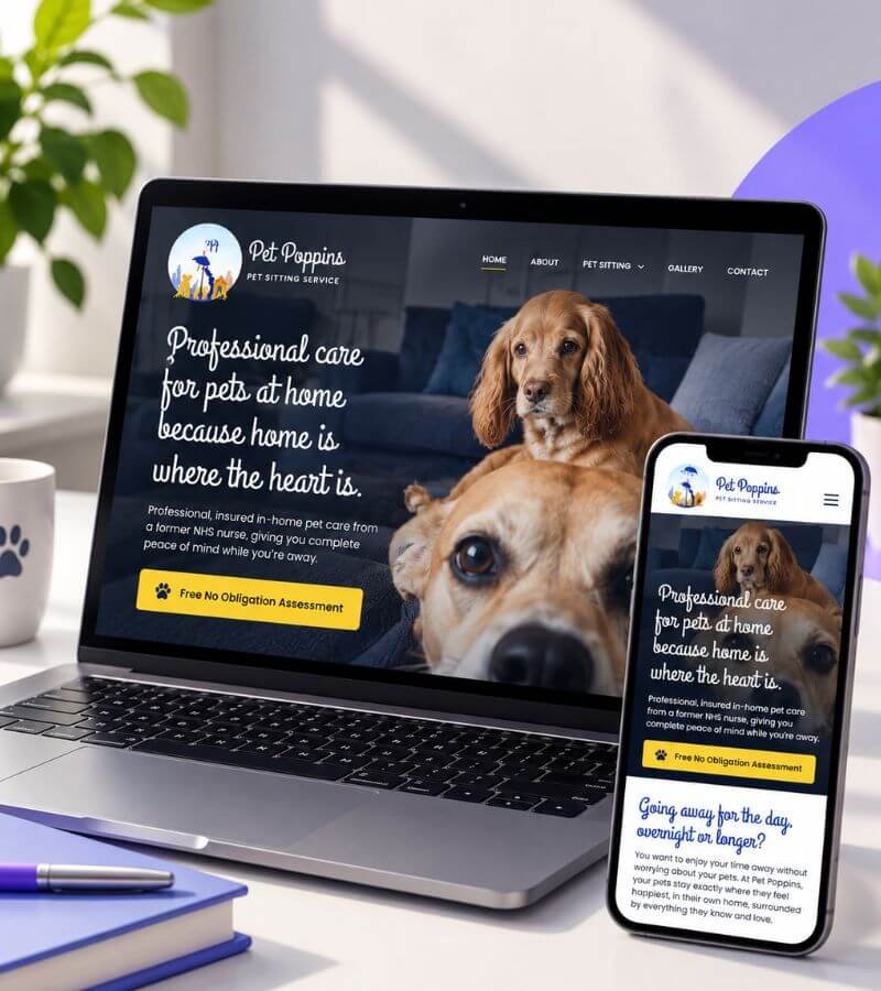 Web Design Services. Pet Poppins Website